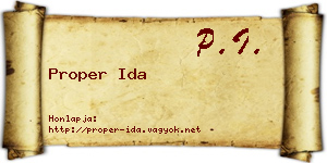 Proper Ida névjegykártya
